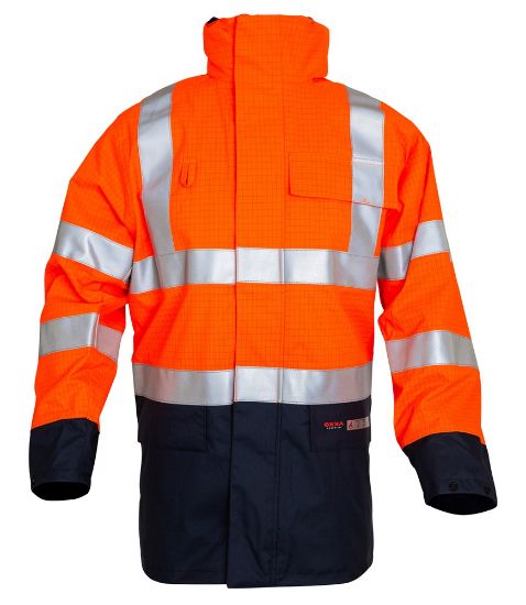 Afbeeldingen van M-WEAR Parka Magoma 2664 fluor oranje/navy 3XL