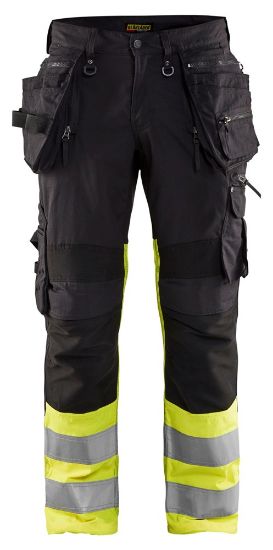 Afbeeldingen van BLÅKLÄDER Werkbroek met stretch X1900 1994 zwart/High Vis geel C60