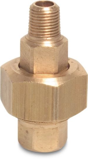 Afbeeldingen van PROFEC Koppeling nr.341 messing type conisch 1.½" binnendraad/buitendraad 30bar