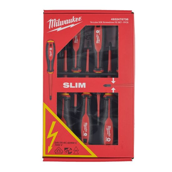 Afbeeldingen van MILWAUKEE Schroevendraaierset VDE Tri-Lobe SL/PH/PZ 7x