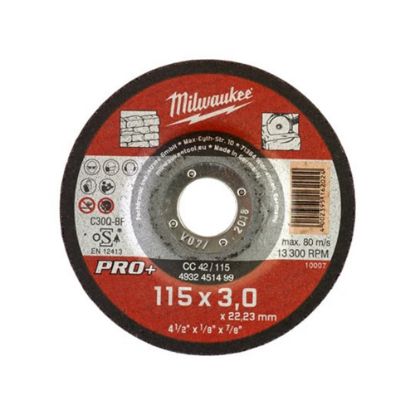 Afbeeldingen van MILWAUKEE Doorslijpschijf steen PRO+ CC42 115X3MM