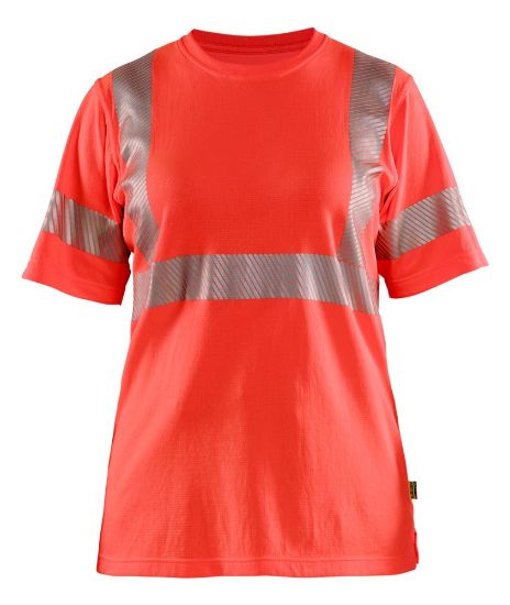 Afbeeldingen van BLÅKLÄDER T-shirt dames 3502 High Vis rood M