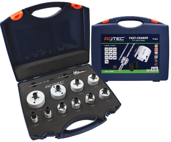 Afbeeldingen van ROTEC Gatzagenset '528 Electricien' 6-kant 13x incl. Fast Change adapters
