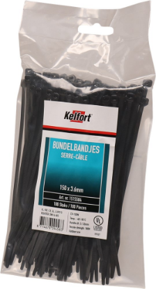 Afbeeldingen van KELFORT Bundelbandjes nylon zwart 150X3,6MM