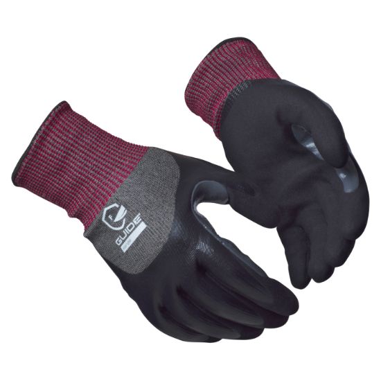 Afbeeldingen van GUIDE Handschoen dubbele nitrilcoating snijbestendig F 6607
