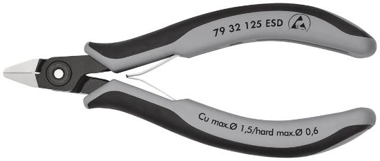 Afbeeldingen van KNIPEX Zijsnijtang elektro PREC 7932125ESD DIN9654