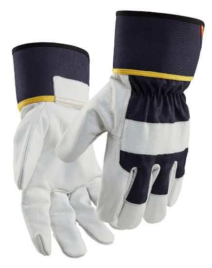 Afbeeldingen van BLÅKLÄDER Werkhandschoen leder 2841 donkerblauw/wit 10