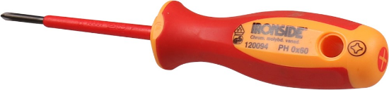 Afbeeldingen van IRONSIDE Schroevendraaier VDE 2-componenten PH0 60MM