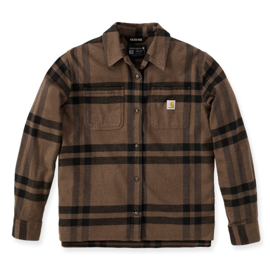 Afbeeldingen van CARHARTT Shirt lange mouwen geruit stretch dames 105989 brown heather L