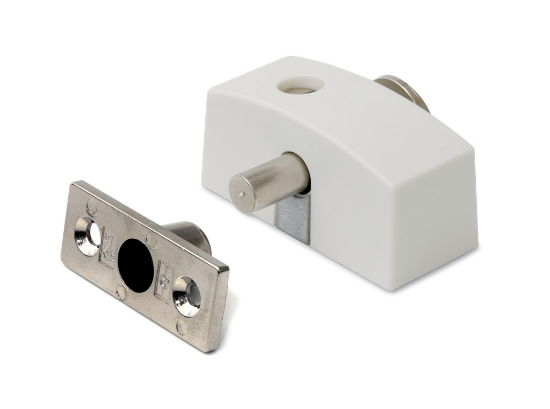 Afbeeldingen van DX Oplegslot smal met cilinderslot DX SKG*® buiten draaiend sleutelnummer 011 wit