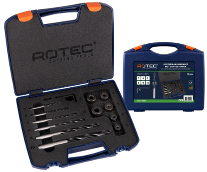 Afbeeldingen van ROTEC Houtspiraalborenset 235 met dieptestoppen 13-delig 3-10MM