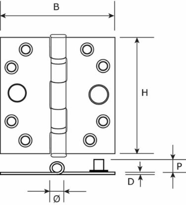 Afbeeldingen van Kogellagerscharnier recht SKG** + pen VZ