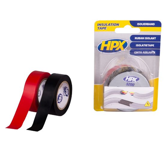 Afbeeldingen van Isolatietape PVC zwart/rood 19MM 10M