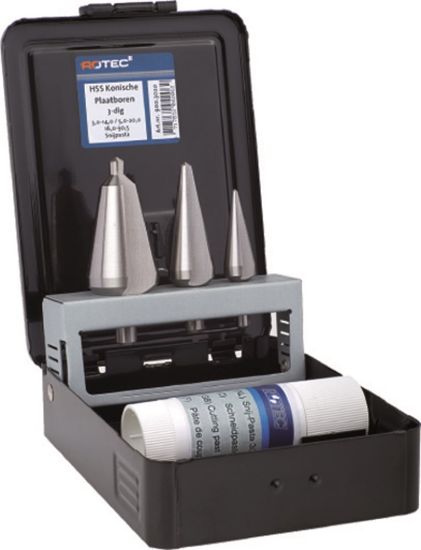 Afbeeldingen van ROTEC Conische plaatboorset 420 3-delig Nr. 1-2-3 ABS