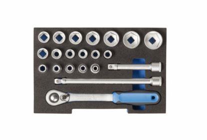 Afbeeldingen van GEDORE Dopsleutelset ½" 1100 CT1-19 in 1/2 L-BOXX 136 module 21x