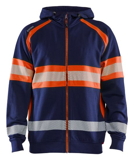 Afbeeldingen van BLÅKLÄDER Hoodie 3552 marineblauw/High Vis oranje 4XL