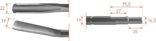 Afbeeldingen van ROTEC Gutsbeitel zeskant 19/16,5X35MM 22X250MM