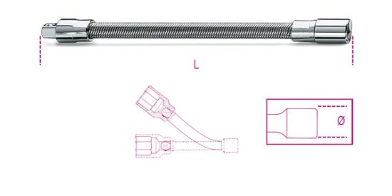 Afbeeldingen van BETA Flexibel verlengstuk ¼" 150MM 900FL 150