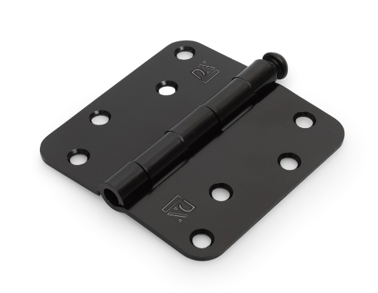 Afbeeldingen van Scharnier rond + losse pen zwart 89X89MM