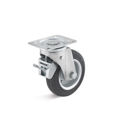 Afbeeldingen van Zwenkwiel REM massief rubber 120KG 140MM