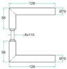 Afbeeldingen van OXLOC Deurkruk T-model RVS zwart 37-56MM