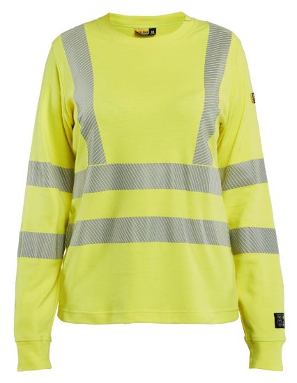 Afbeeldingen van BLÅKLÄDER T-shirt Multinorm dames met lange mouwen 3469 High Vis geel M