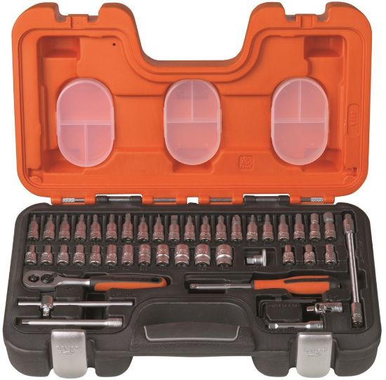 Afbeeldingen van BAHCO Bit- & doppenset ¼" 4-13MM DIN3120 26-delig