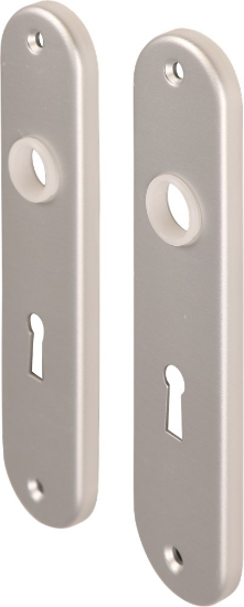 Afbeeldingen van OXLOC Kortschild krukgat + sleutelgat Pisa aluminium SL56