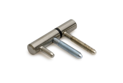 Afbeeldingen van DX Inboorpaumelle staal RVS finish 14MM ring NY zwart t.b.v. houten deuren & kozijnen