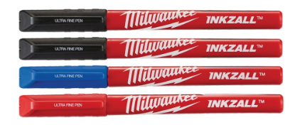 Afbeeldingen van MILWAUKEE Marker INKZALL ultrafijne punt zwart/rood/blauw/groen 0,6MM 4x