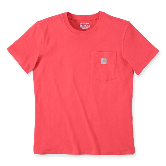 Afbeeldingen van CARHARTT T-shirt workwear met zak dames 103067 bittersweet M