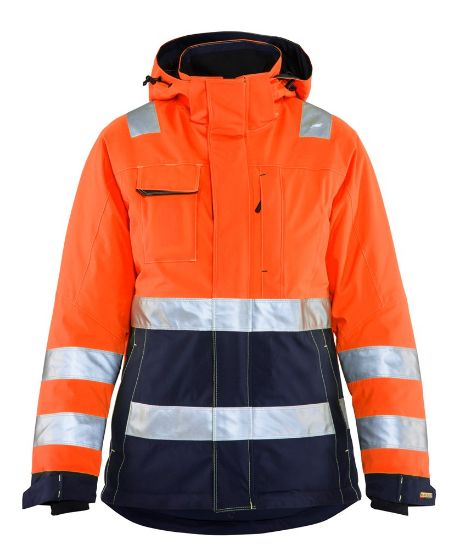 Afbeeldingen van BLÅKLÄDER Winterjas dames 4872 High Vis oranje/marineblauw S