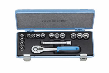 Afbeeldingen van GEDORE Dopsleutelset ⅜" 30 JMU-10 zeskant 6-19MM 16x