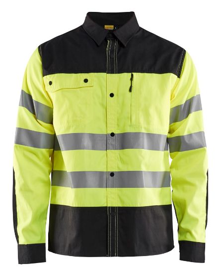 Afbeeldingen van BLÅKLÄDER Overhemd 3255 High Vis geel/zwart L