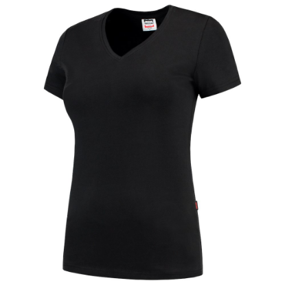 Afbeeldingen van TRICORP T-shirt V-hals Slim-Fit dames 101008 zwart L