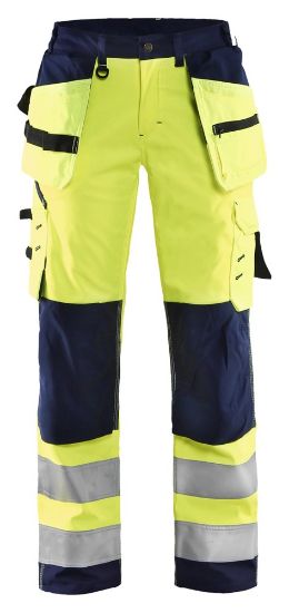 Afbeeldingen van BLÅKLÄDER Softshell werkbroek dames 7167 High Vis geel/marineblauw C38