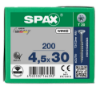 Afbeeldingen van SPAX Spaanplaatschroef verzonkenkop WIROX deeldraad T20 4,5X30MM