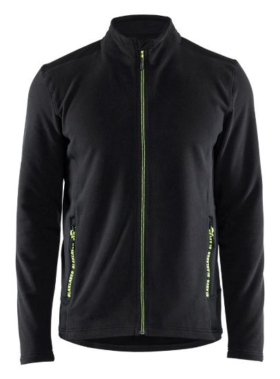 Afbeeldingen van BLÅKLÄDER Microfleecevest 4765 zwart/High Vis geel 3XL