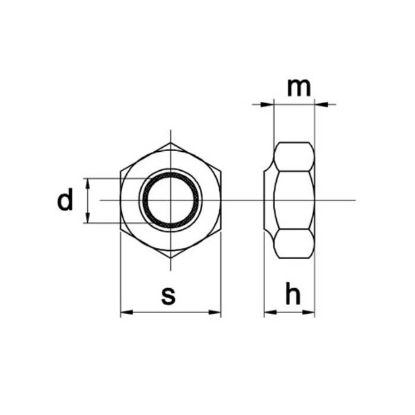 Afbeeldingen van Zeskantborgmoer DIN985 A2 M10 GECOAT