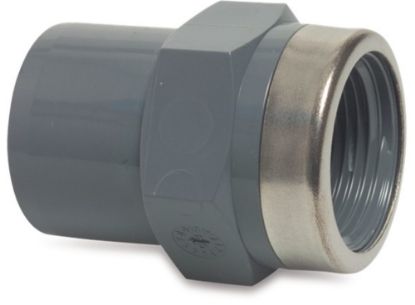 Afbeeldingen van PROFEC Draadsok versterkt PVC-U grijs 16/25X½" lijmmof/spie/binnendraad 16bar