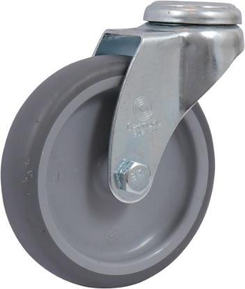 Afbeeldingen van KELFORT Zwenkwiel grijs EV rubber + boutgat 100MM