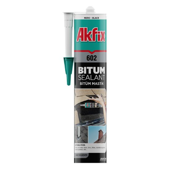 Afbeeldingen van AKFIX Bitumenkit 602 vezelversterkt 310ML