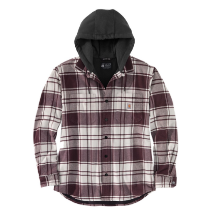 Afbeeldingen van CARHARTT Overhemd met capuchon flannel fleece gestreept 105621 malt 2XL