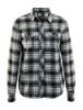 Afbeeldingen van BLÅKLÄDER Overhemd dames flanel 3209 zwart/Off-white S
