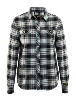 Afbeeldingen van BLÅKLÄDER Overhemd dames flanel 3209 zwart/Off-white S