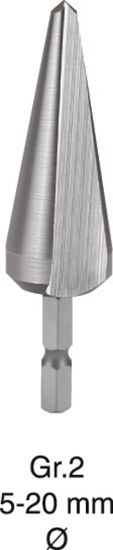 Afbeeldingen van ROTEC Conische plaatboor HSS bit-aanslag Nr.2 5-20MM 