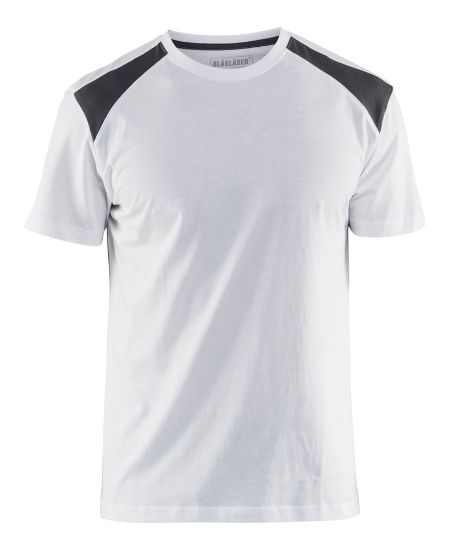 Afbeeldingen van BLÅKLÄDER T-shirt bi-colour 3379 wit/donkergrijs M