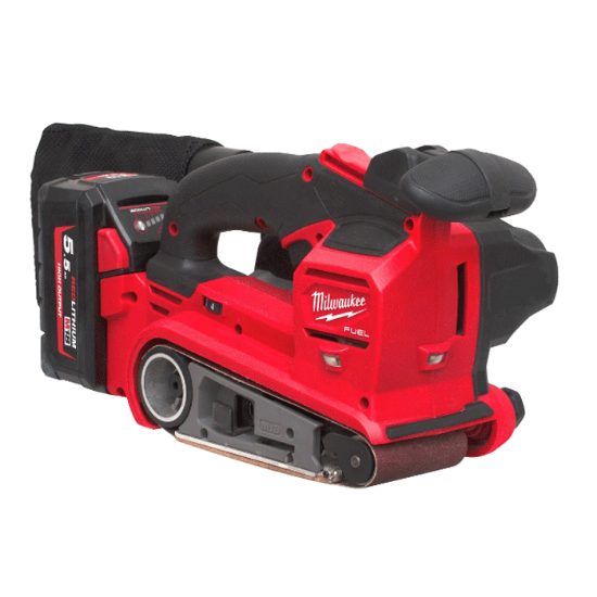 Afbeeldingen van MILWAUKEE Accu bandschuurmachine M18FBTS75-552X 75MM 2X5,5 Ah