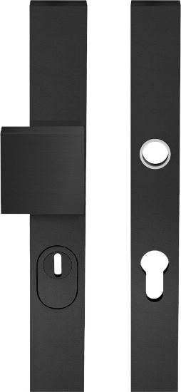 Afbeeldingen van OXLOC Veiligheidsbeslag deurduwer + kerntrekbeveiliging + profielcilinder zwart recht PC72