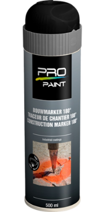 Afbeeldingen van PRO-PAINT Bouwmarker 180° zwart 500ML